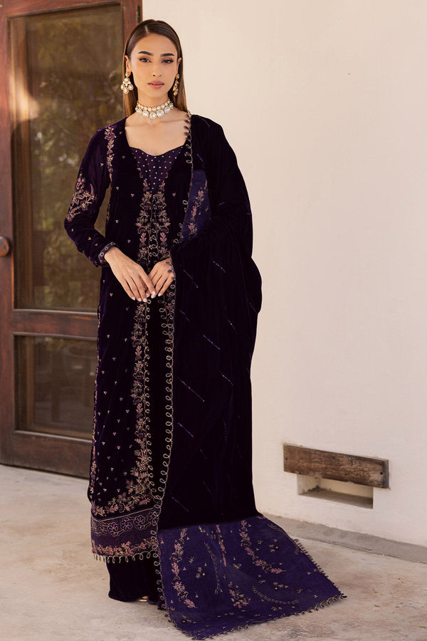 NW-123 | Maya Velvet Unstitched Collection By Nureh