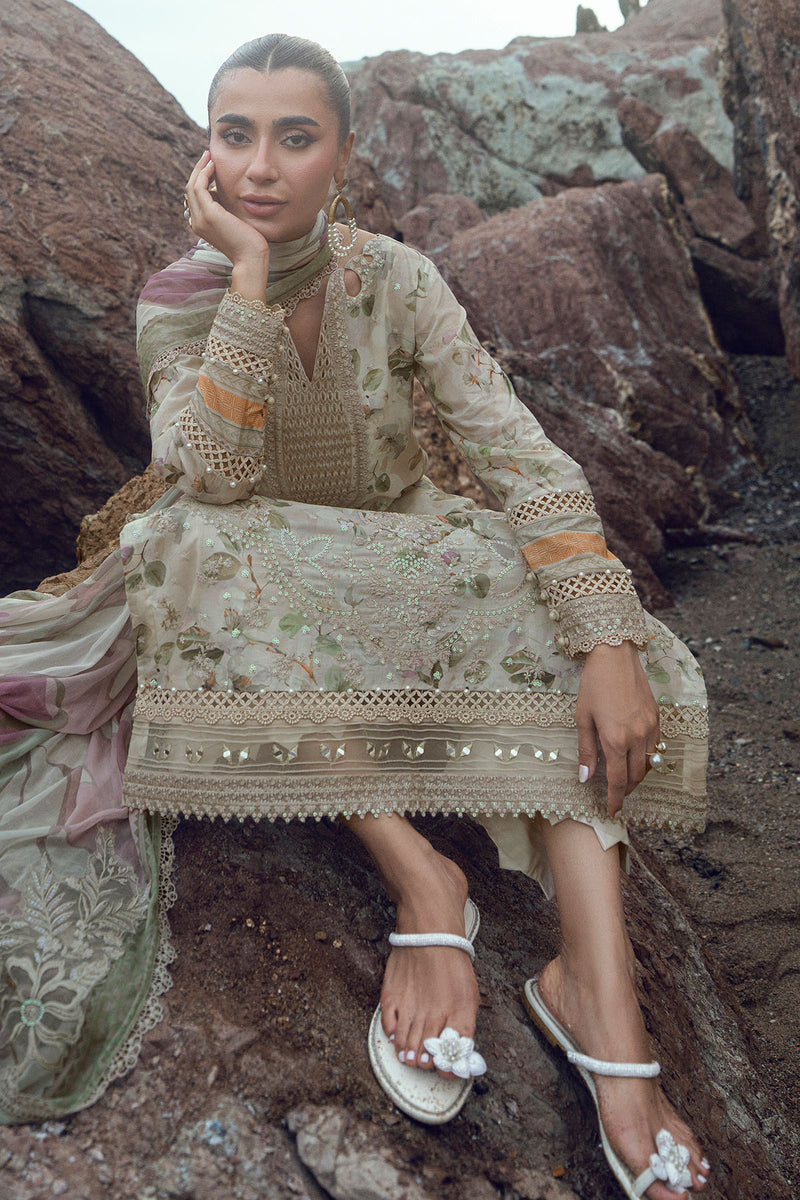NSG-205 | Gardenia Unstitched Embroidered By Nureh