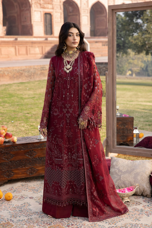 04 - Burgundy | Dilkash Luxury Chiffon By Lavish
