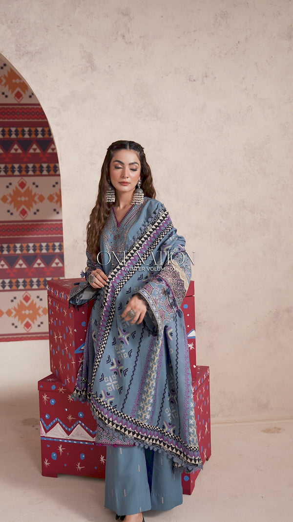 FSW-6A - One Nation Unstitched Winter Collection Zync By Florent