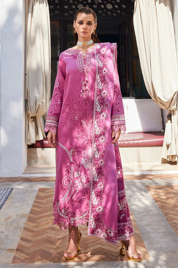Moroccan Dream – ALEAH 3Pc Embroidered Sateen Unstitched Suit By Mushq