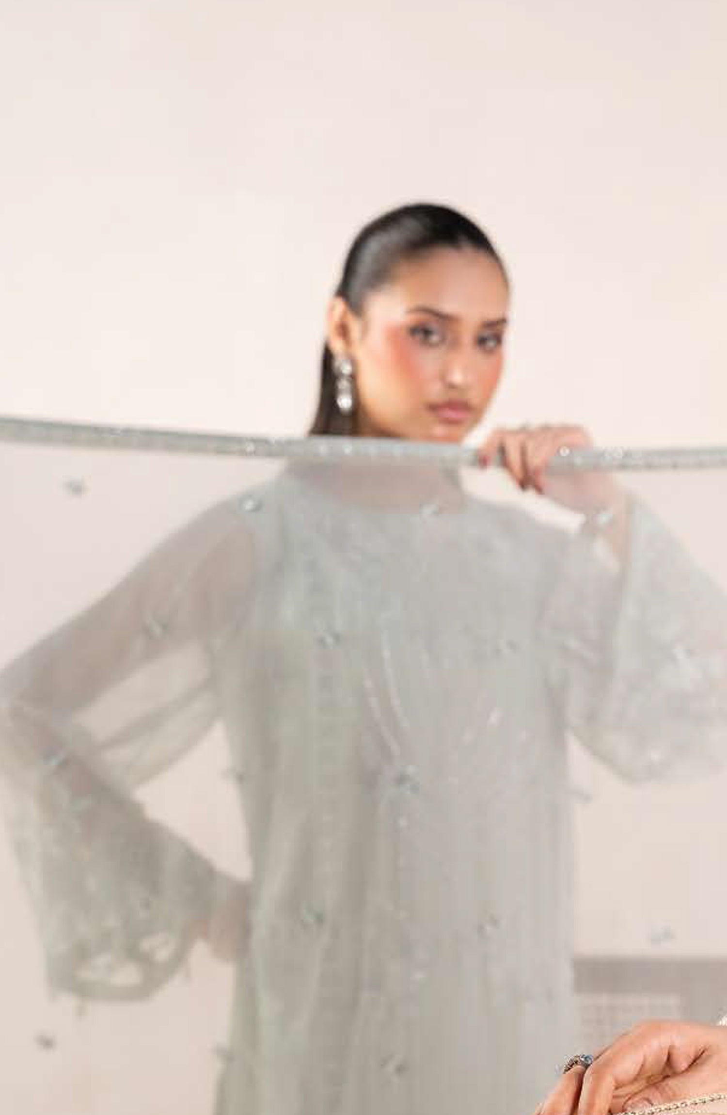 AN-10 - Anaya Noor Unstitched Chiffon 3 Piece Suit by Zebtan