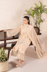 AN-09 - Anaya Noor Unstitched Chiffon 3 Piece Suit by Zebtan