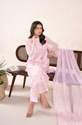 AN-08 - Anaya Noor Unstitched Chiffon 3 Piece Suit by Zebtan