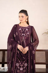 AN-07 - Anaya Noor Unstitched Chiffon 3 Piece Suit by Zebtan