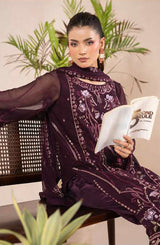 AN-07 - Anaya Noor Unstitched Chiffon 3 Piece Suit by Zebtan