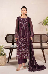 AN-07 - Anaya Noor Unstitched Chiffon 3 Piece Suit by Zebtan