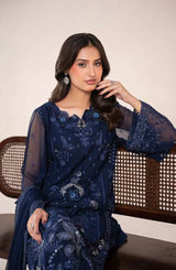 AN-04 - Anaya Noor Unstitched Chiffon 3 Piece Suit by Zebtan