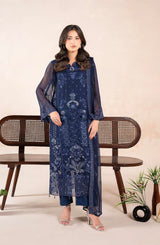 AN-04 - Anaya Noor Unstitched Chiffon 3 Piece Suit by Zebtan
