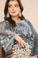 AN-03 - Anaya Noor Unstitched Chiffon 3 Piece Suit by Zebtan