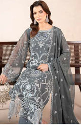 AN-03 - Anaya Noor Unstitched Chiffon 3 Piece Suit by Zebtan