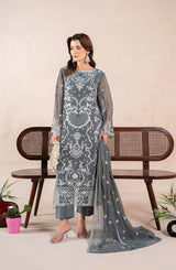 AN-03 - Anaya Noor Unstitched Chiffon 3 Piece Suit by Zebtan