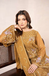 AN-02 - Anaya Noor Unstitched Chiffon 3 Piece Suit by Zebtan