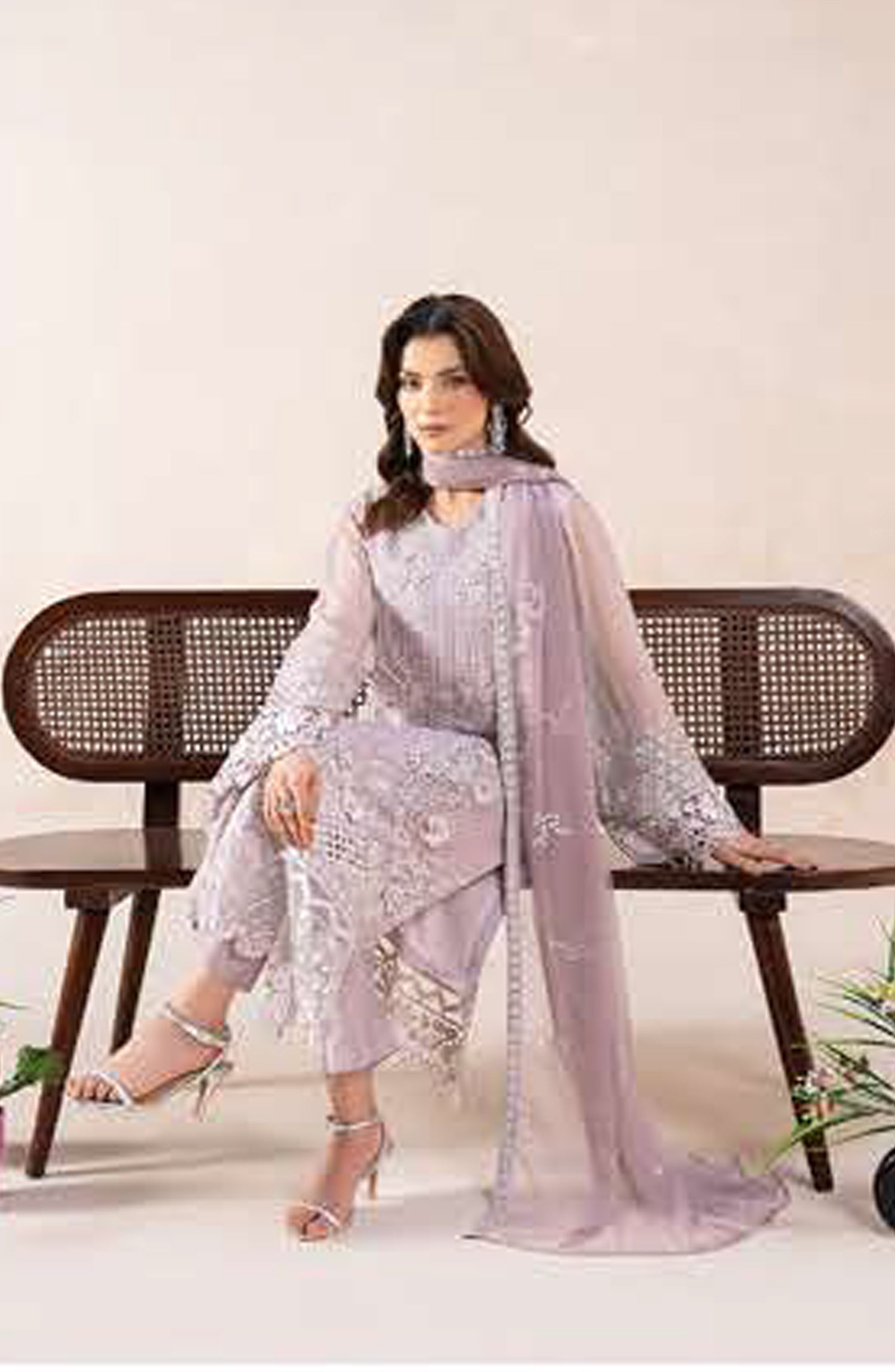 AN-01 - Anaya Noor Unstitched Chiffon 3 Piece Suit by Zebtan