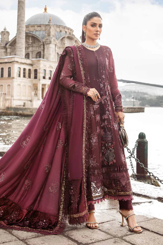 Aubergine DL-1103 - Unstitched Linen | Edit’23 by Maria B