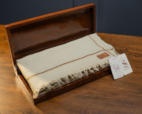 Shaad Fabrics - Royal Luxe 100% Lambswool Shawl | Brown