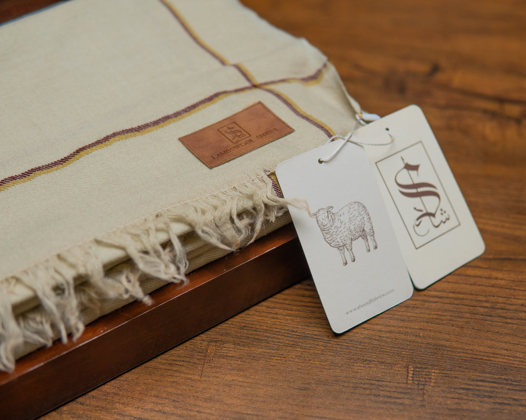 Shaad Fabrics - Royal Luxe 100% Lambswool Shawl | Brown