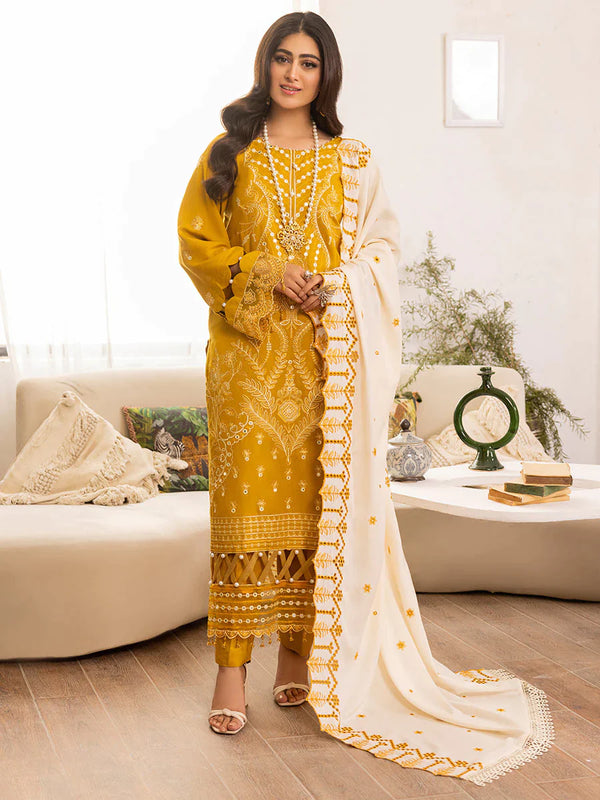 Orchid Luxury Embroidered Karandi Shawl Edit'23 - C By Raabi