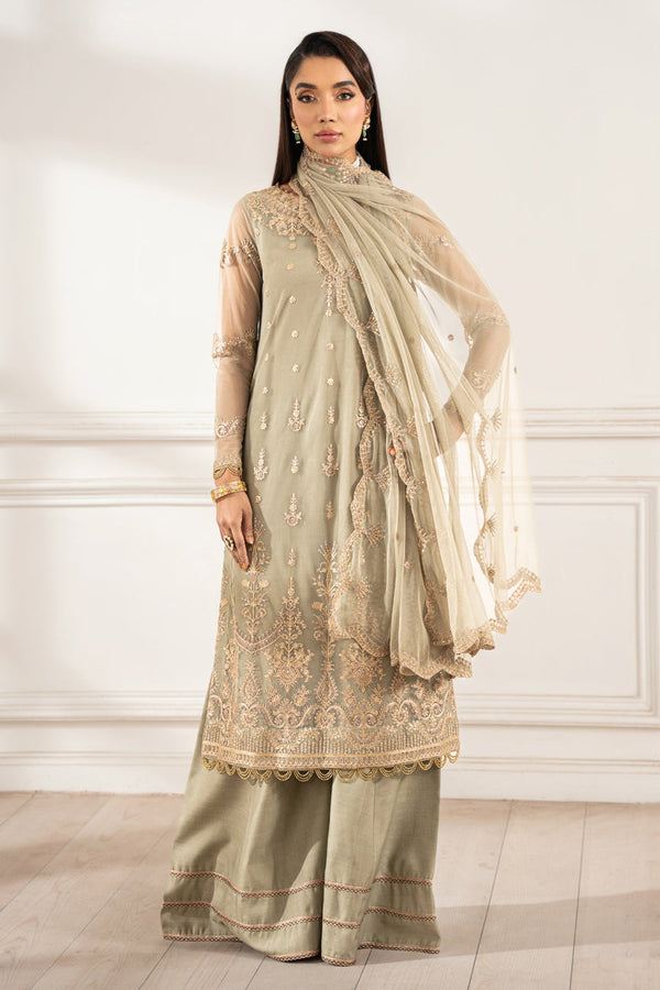 Leila - Z-01 - Embroidered Heer Unstitched Formals By Zarif