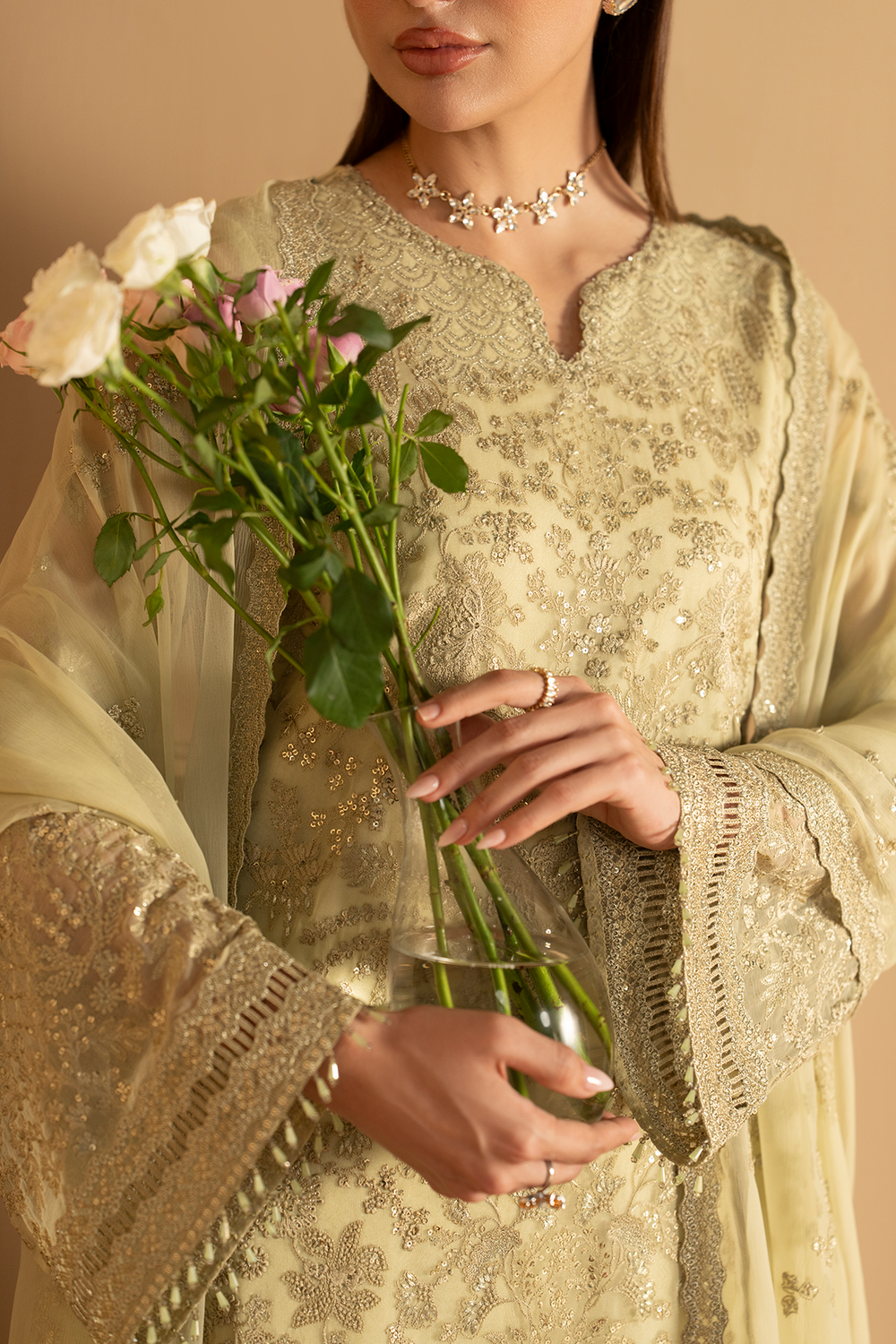 Pistachio Glow | Purkashish Embroidered By Lavish