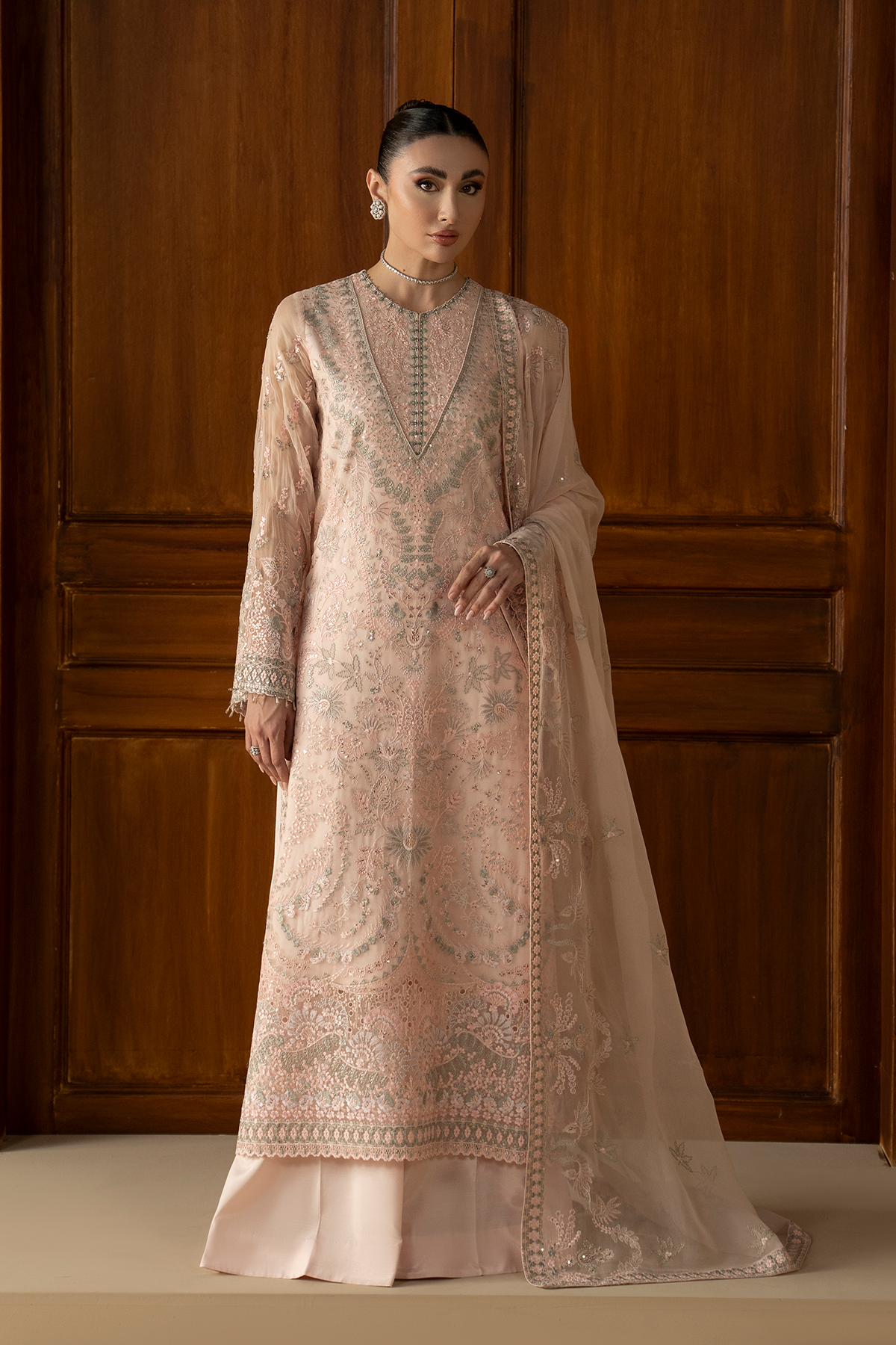 Peach Élan | Purkashish Embroidered By Lavish