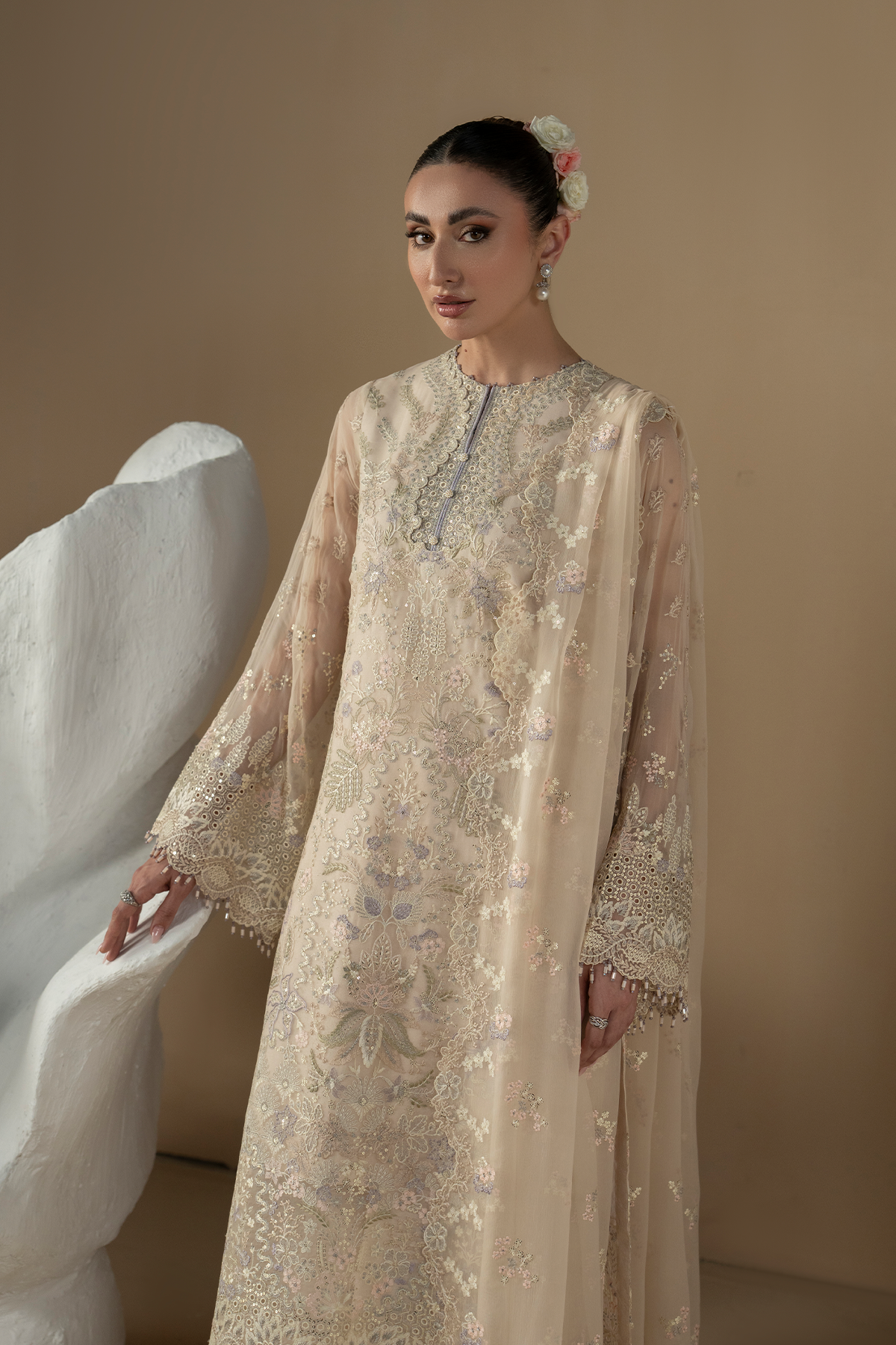 Pearl Ivory | Purkashish Embroidered By Lavish