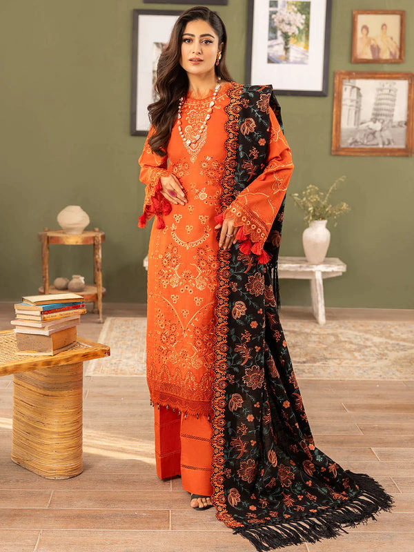 Orchid Luxury Embroidered Khaddar Shawl Edit'23 - E By Raabi