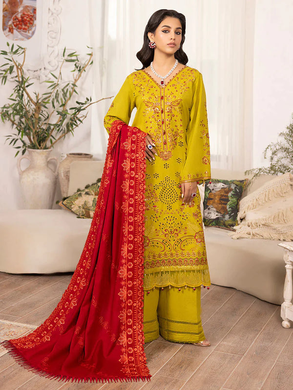 Orchid Luxury Embroidered Karandi Shawl Edit'23 - F By Raabi