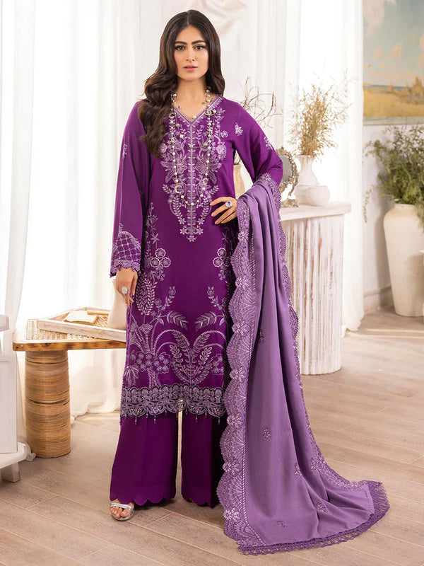 Orchid Luxury Embroidered Karandi Shawl Edit'23 - G By Raabi
