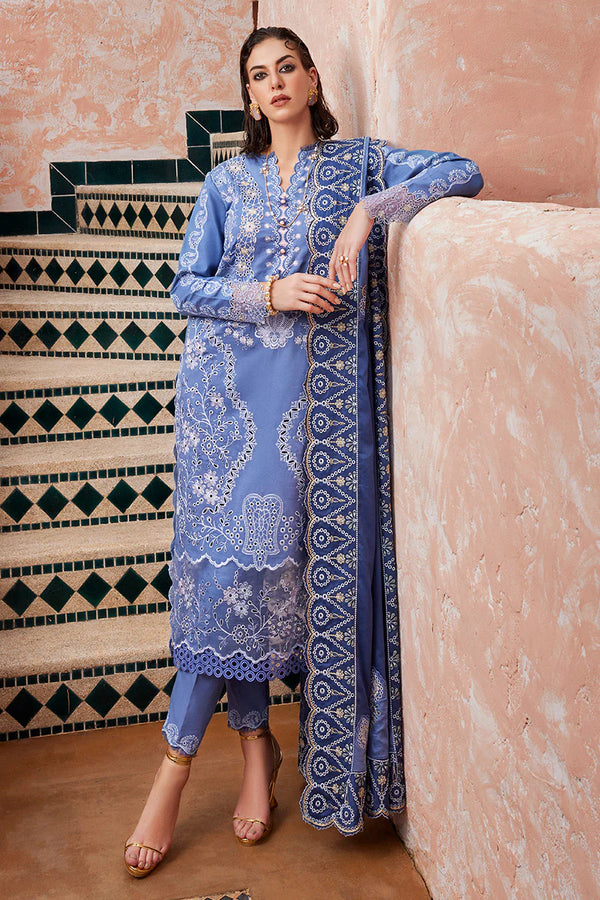 Moroccan Dream – LATIFA 3Pc Embroidered Sateen Unstitched Suit By Mushq