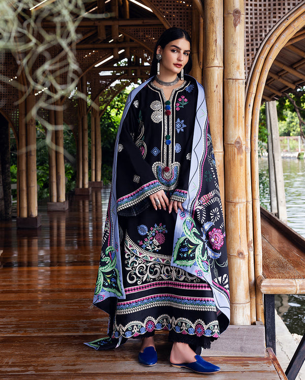 Midnight Rune - Symphony Hemline Unstitched by Mushq