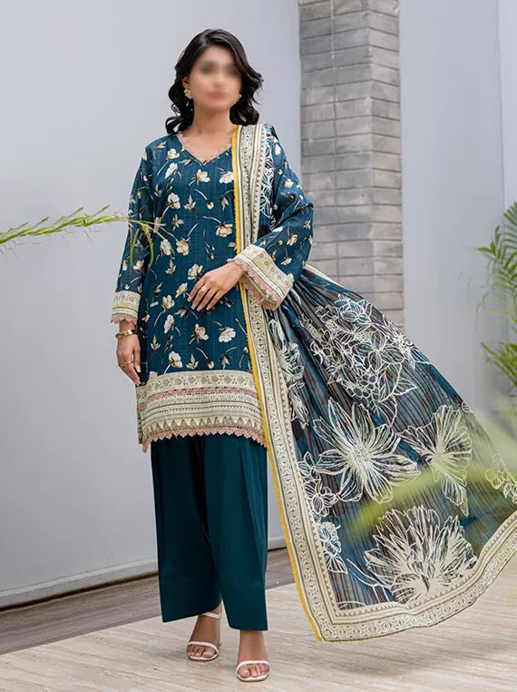 D# 02 - Nureh by Fantak Printed Slub Lawn Collection