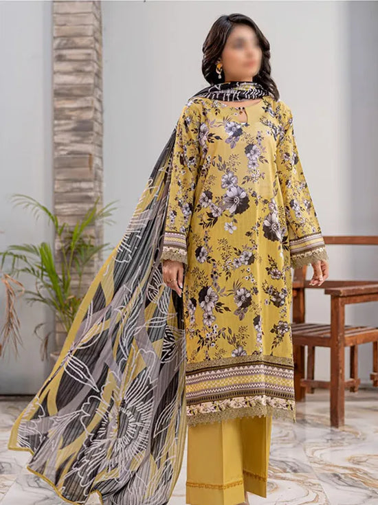 D# 07 - Nureh by Fantak Printed Slub Lawn Collection