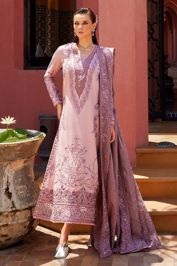 Moroccan Dream – SAFAA 3Pc Embroidered Sateen Unstitched Suit By Mushq