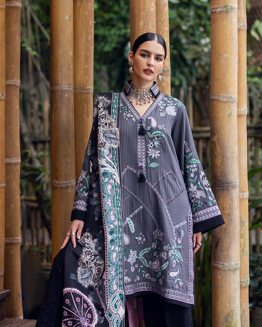 Silver Mist - Symphony Hemline Unstitched by Mushq