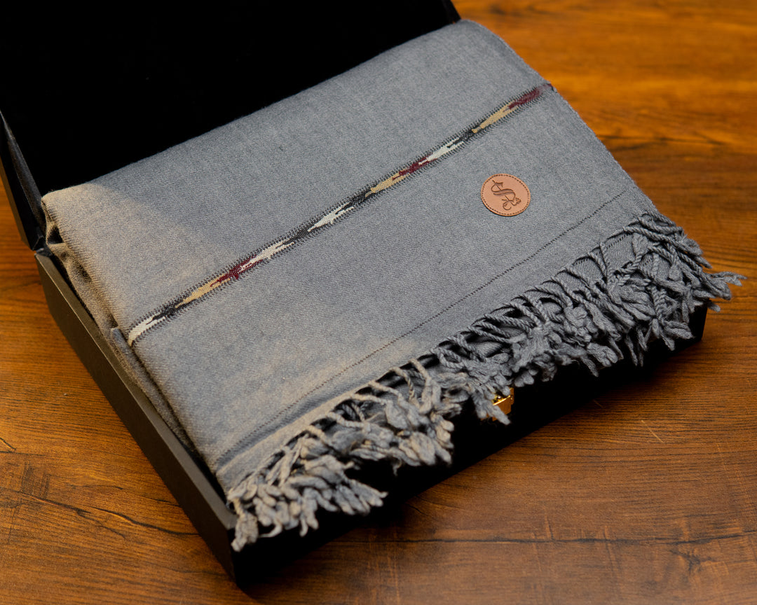 Shaad - Wool Blended Shawl | Silver