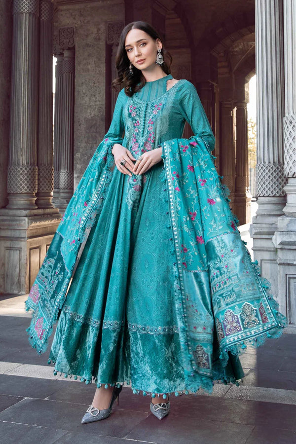 Teal DL-1105 - Unstitched Linen | Edit’23 by Maria B