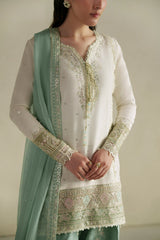Aab Ivory Shirt Set | Raw Silk Edit'26 By Vera
