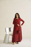 Laal Crimson Shirt Set | Raw Silk Edit'26 By Vera