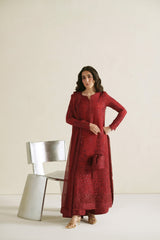 Laal Crimson Shirt Set | Raw Silk Edit'26 By Vera