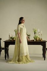 Gulab Butter Yellow Shirt Set | Raw Silk Edit'26 By Vera