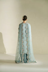 Meena Powder Blue Shirt Set | Raw Silk Edit'26 By Vera