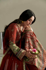 Zar Rust Shirt Set | Raw Silk Edit'26 By Vera