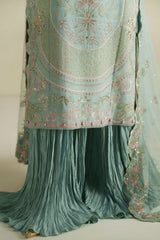 Meena Powder Blue Shirt Set | Raw Silk Edit'26 By Vera