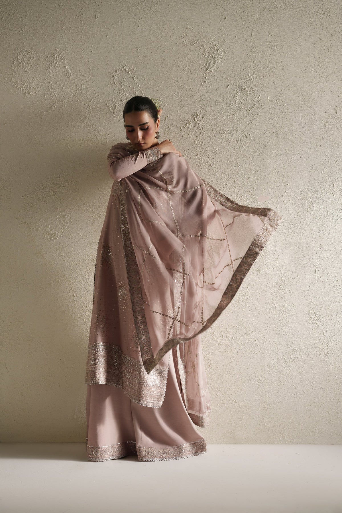 Naqsh Soft Pink Shirt Set | Raw Silk Edit'26 By Vera