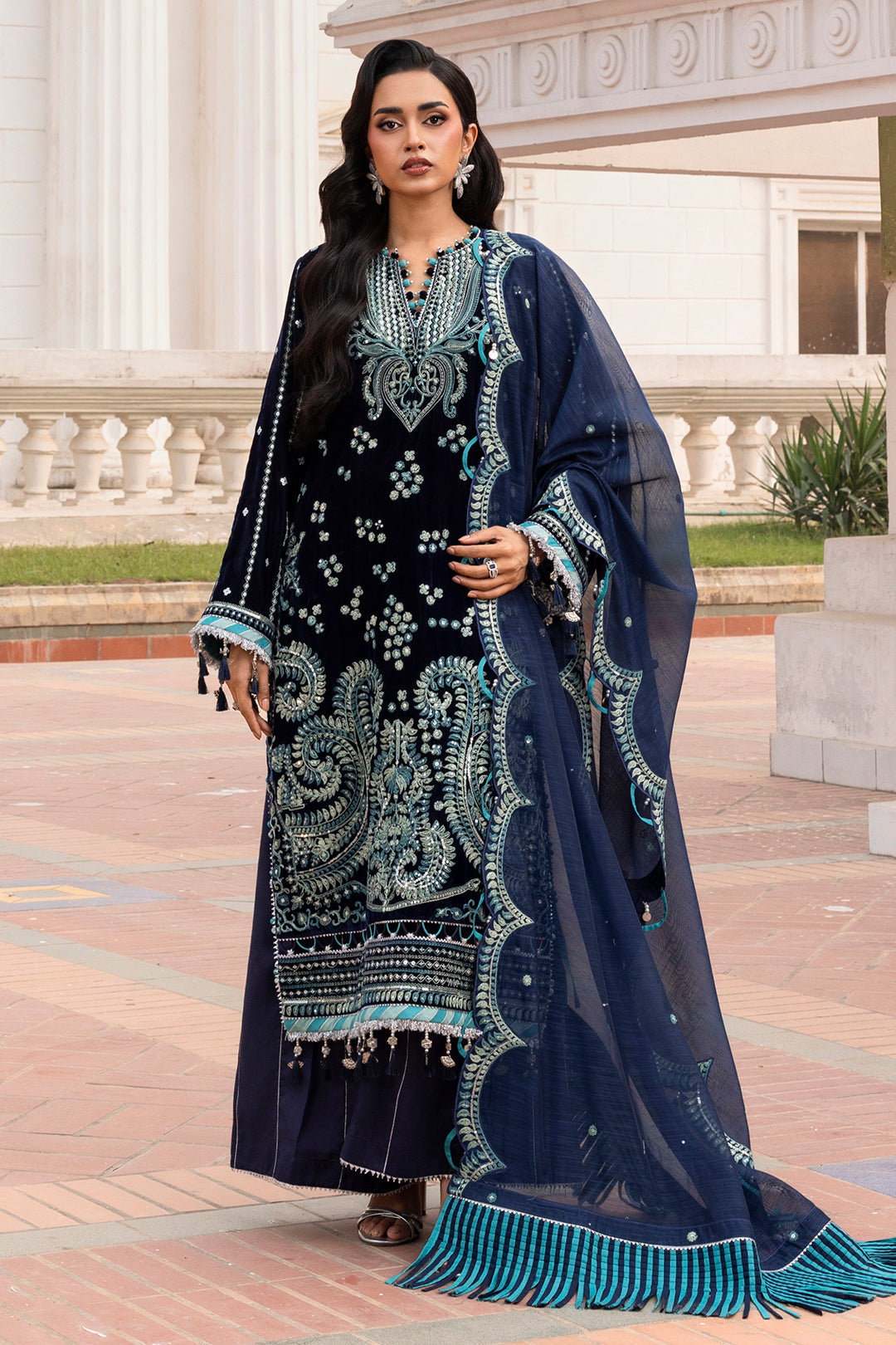 4206 - Embroidered Shirt Shalwar Dupatta By Zellbury