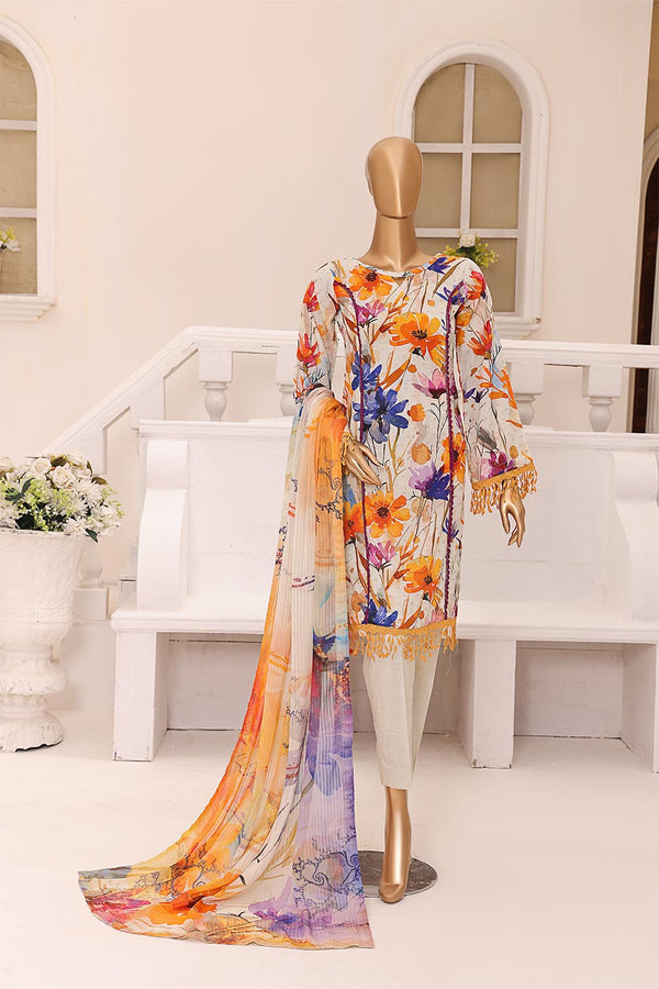 DPR-042 | Unstitched Digital Printed Broshia Lawn By Dr. Haris