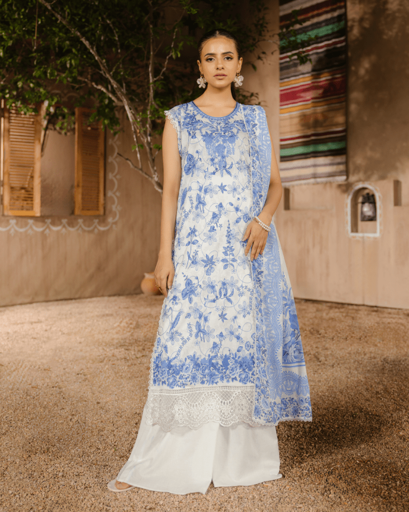 Aangan - Rangkaari 3pc Lawn Digital Print Embroidered