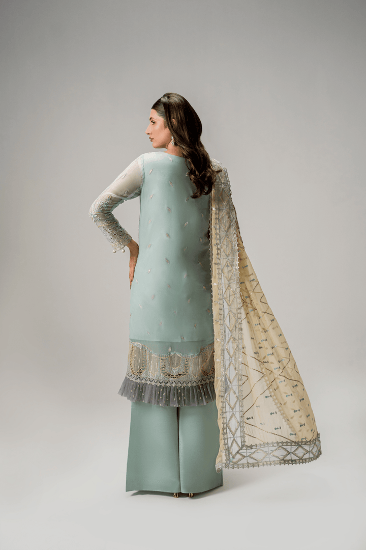 AR - 08 - Chiffon Fabric - Aura Unstitched By Zebtan - Rabbani Cloth House