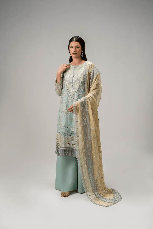 AR - 08 - Chiffon Fabric - Aura Unstitched By Zebtan - Rabbani Cloth House